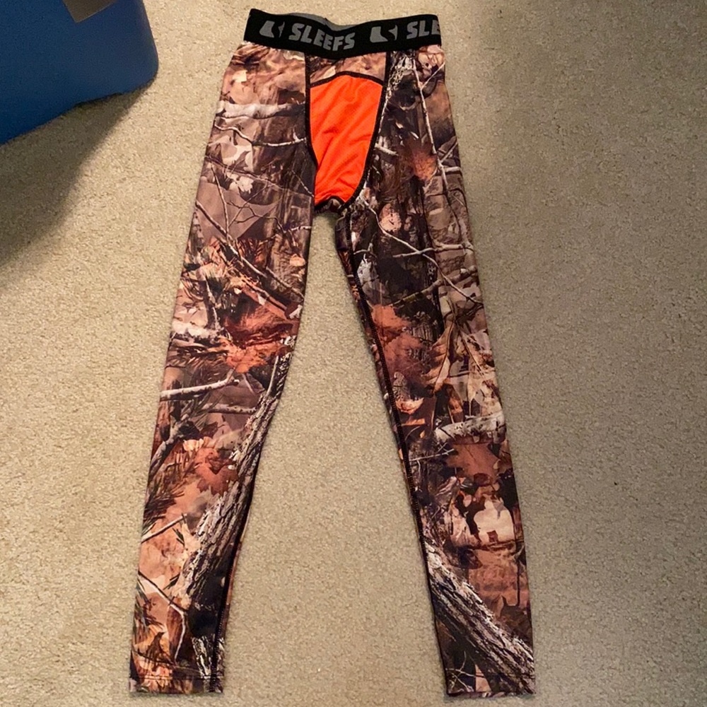 Youth Boys New Camo Sleefs Leggings Size YL